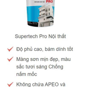 Sơn nước nội thất Supertech Pro Nội thất